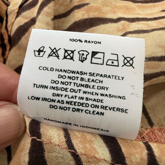 Faithfull The Brand Womens Animal Print Rayon Ira Mini Dress Brown Tan Medium - Picture 13 of 16